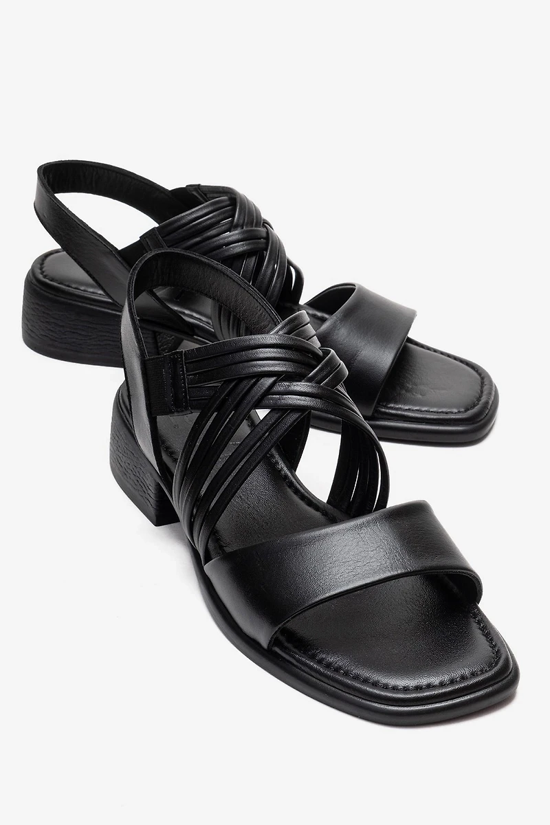Forever & Always Womens Livello Leather Multi Strap Sandal