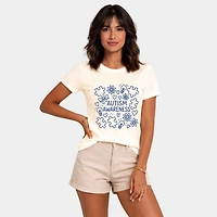 Simply Sage Market - Autism Awareness Puzzle Outline Women's Short Sleeve Graphic T-Shirt