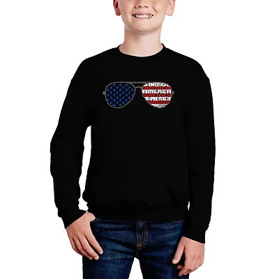 LA Pop Art Boy's Word Sweatshirt - Americana Sunglasses