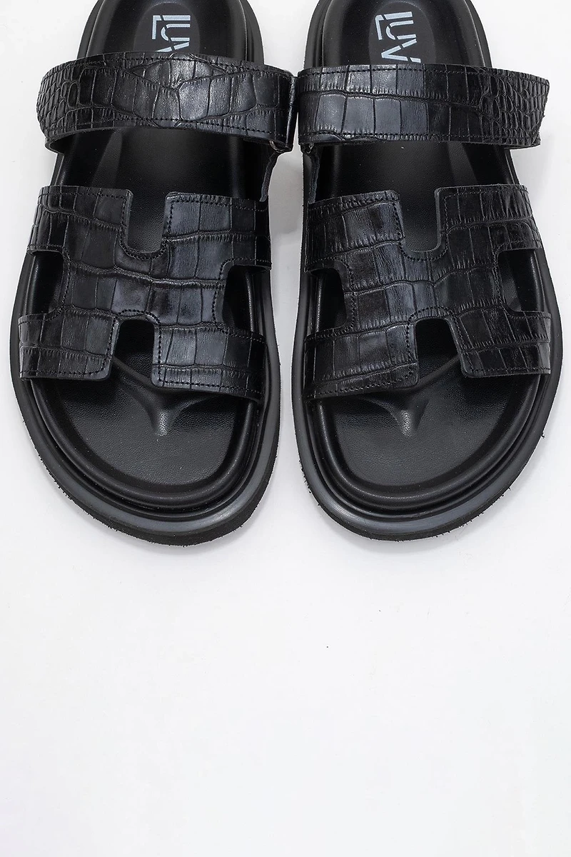 Forever & Always Womens Loana Leather Slide Sandals