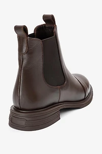 Forever & Always Womens Sidney Leather Buckled Chelsea Boots