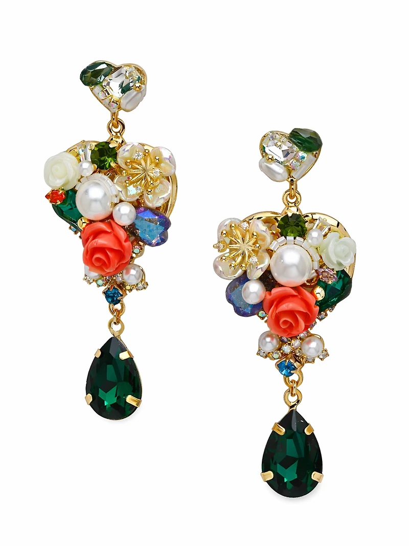 AGP PARIS Womens Romantic Garden Charm Drop Earrings