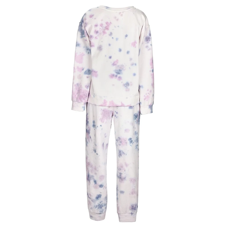 MeMoi Women's Tie Dye French Terry Cotton Blend Jogger Pants Set