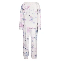 MeMoi Women's Tie Dye French Terry Cotton Blend Jogger Pants Set