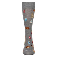 MeMoi Men's Burgers & Fries Rayon From Bamboo Crew Socks