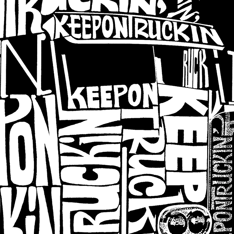 LA Pop Art Men's Keep On Truckin' Word T-Shirt