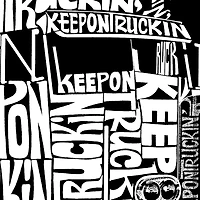 LA Pop Art Men's Keep On Truckin' Word T-Shirt