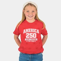 The Juniper Shop - America 250 Years of Freedom Varsity Youth Short Sleeve Star Tee
