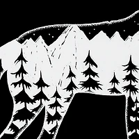 LA Pop Art Men's Howling Wolf Word T-Shirt - 100% Cotton, Crew Neck