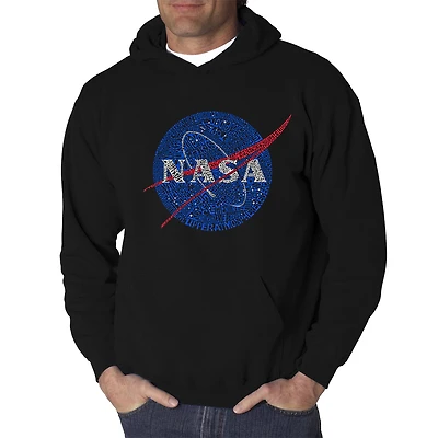 LA Pop Art NASA's Most Notable Missions - Men's Word Hooded Sweatshirt