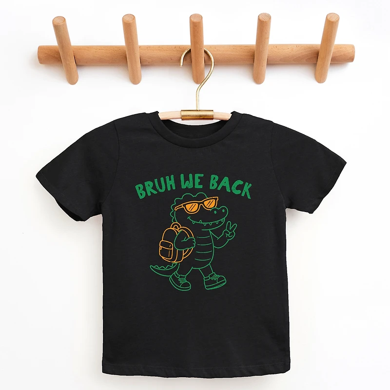 Youth Short Sleeve Graphic T-Shirt - Bruh We Back Crocodile
