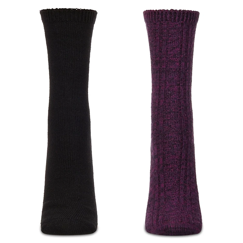 MeMoi Women's 2 Pair Pack Waterfall Crew Socks