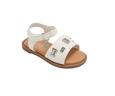 bebe Toddler Girl's’ Fashion Sandals - Dressy Shoes with Decorative Metal Charm