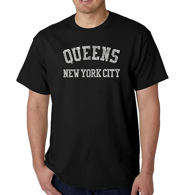 LA Pop Art Men's Queens NY Neighborhoods Word T-Shirt