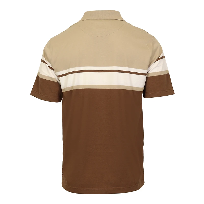 Gioberti Men's Stripe Short Sleeve Polo w/ Chest Pocket