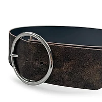 AGP PARIS Brown Round Buckle Women's Belt