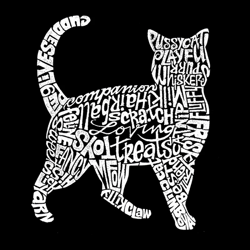 LA Pop Art Men's Word T-Shirt - Cat