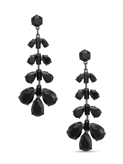 AGP PARIS Womens Jet Cluster Chandelier Earrings