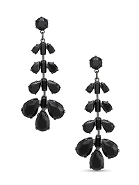 AGP PARIS Womens Jet Cluster Chandelier Earrings