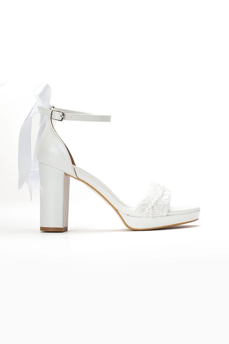 Forever & Always Womens Vivienne Back Bow Wedding Heel