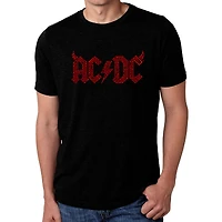 LA Pop Art Men's Cotton/Poly Blend Word T-Shirt - AC/DC