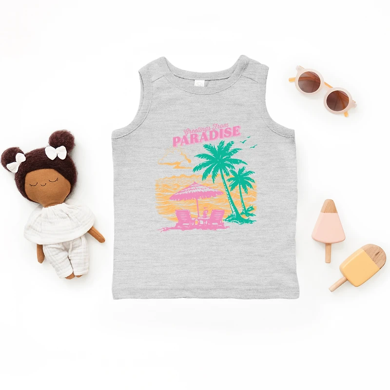 The Juniper Shop - Greetings From Paradise Palm Tree Toddler Graphic Tank