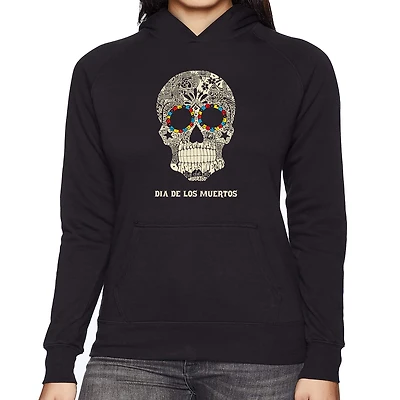 LA Pop Art Dia De Los Muertos - Women's Word Hooded Sweatshirt