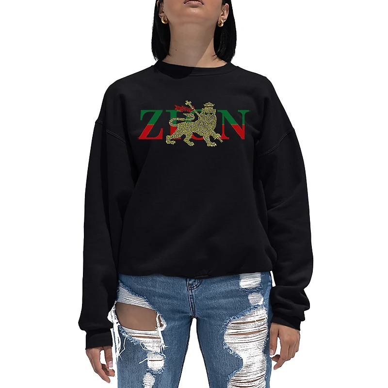 LA Pop Art Zion - One Love Women's Word Crewneck Sweatshirt