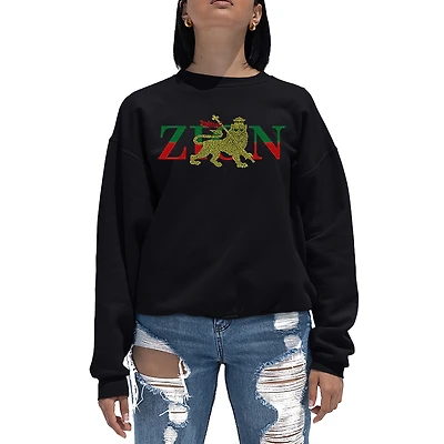 LA Pop Art Zion - One Love Women's Word Crewneck Sweatshirt