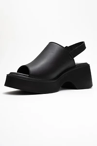 Forever & Always Womens Power Leather Platform Wedge Sandalss