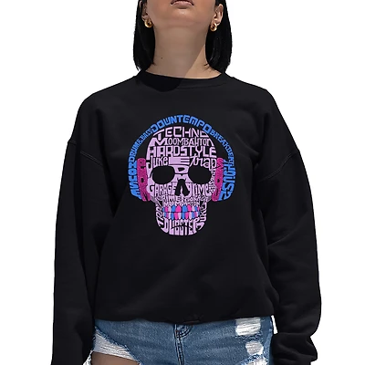 LA Pop Art Styles Of Edm Music - Women's Word Crewneck Sweatshirt