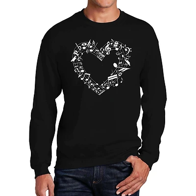LA Pop Art Sheet Music Heart - Men's Word Crew Sweatshirt