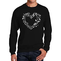 LA Pop Art Sheet Music Heart - Men's Word Crew Sweatshirt