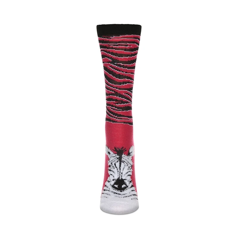 MeMoi Women's Foot Pet Zebra Crew Socks