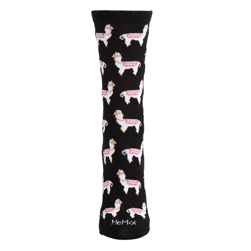 MeMoi Llamas Bamboo Blend Crew Socks