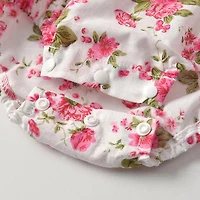 MyKids-USA Baby Girl Floral Print Graphic Ruffle Design Sleeveless bodysuit & Headband