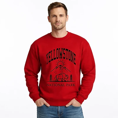 Simply Sage Market - Yellowstone National Park Mountain Men's Graphic Sweatshirt