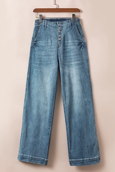Threaded Pear Women's Addilyn Straight Loose Leg Jeans