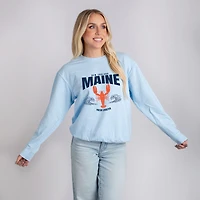 Simply Sage Market - Maine Fresh Lobster Waves Women's Lightweight Garment Dyed Sweatshirt