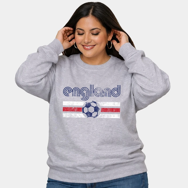 Simply Sage Market - Women's Plus Sized Graphic Sweatshirt - England Soccer Flag