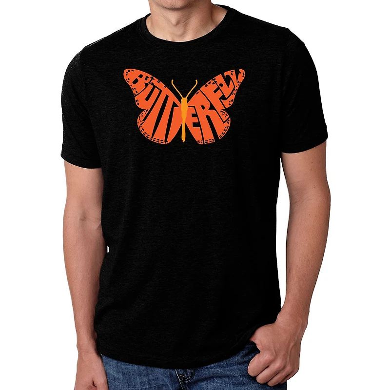 LA Pop Art Men's Cotton-Poly Word T-Shirt - Butterfly