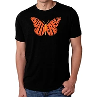 LA Pop Art Men's Cotton-Poly Word T-Shirt - Butterfly