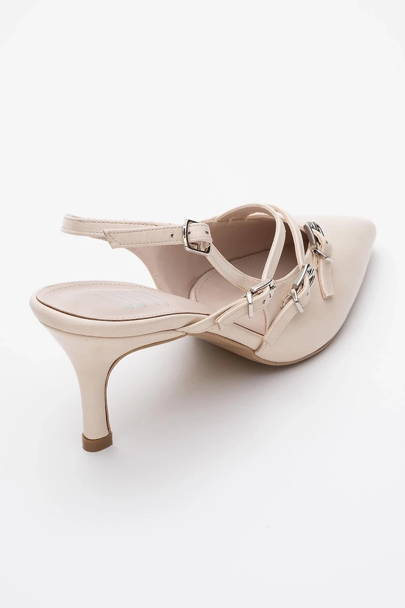 Prologue Shoes Womens Magra Pointed-Toe Slingback Stiletto