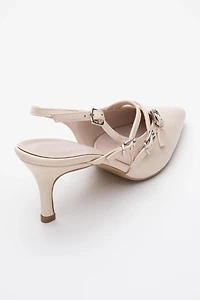 Prologue Shoes Womens Magra Pointed-Toe Slingback Stiletto