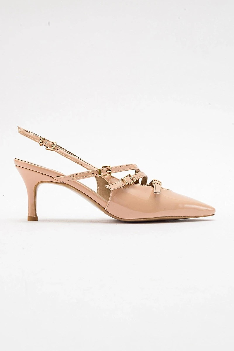 Prologue Shoes Womens Magra Pointed-Toe Slingback Stiletto