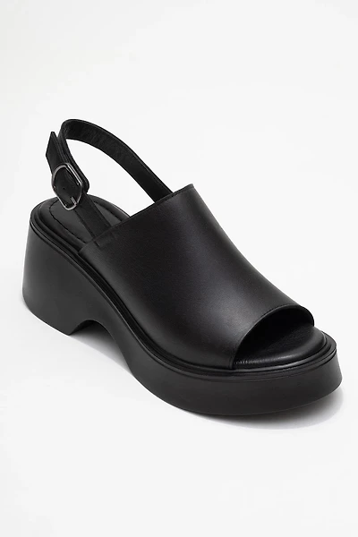 Forever & Always Womens Power Leather Platform Wedge Sandalss