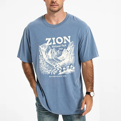 Simply Sage Market - Zion National Park Established 1919 Men's Garment Dyed Graphic T-Shirt