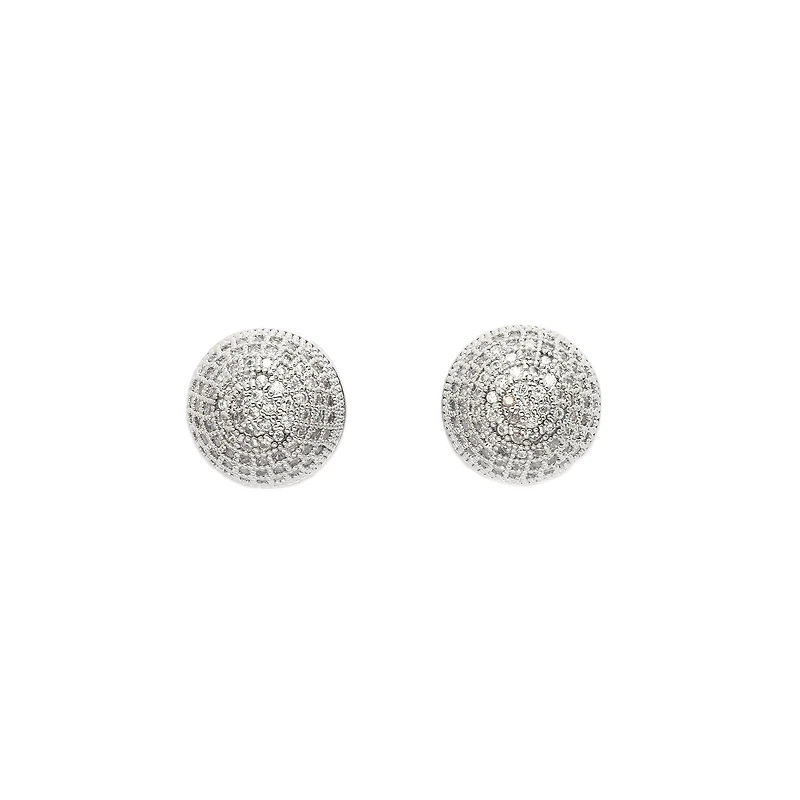 AGP PARIS Sparkling Sphere Stud Womens Necklace and Earrings Set