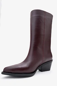 Forever & Always Womens Juana Leather Pointed Toe Boot