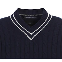 Gioberti Boy's 100% Cotton V-Neck Cable Knit Sweater